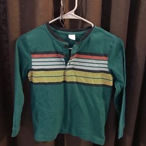 Gymboree boys green yellow white red stripe long sleeve shirt top tee size M 7-8